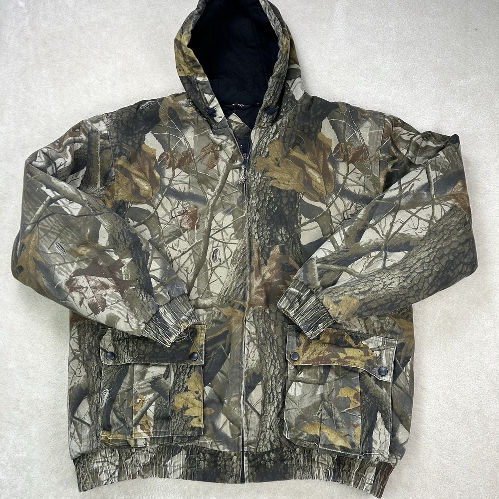 Outfitters Ridge Men's L Camo Hooded Full Zip Jacket Realtree Hardwoods Lined
